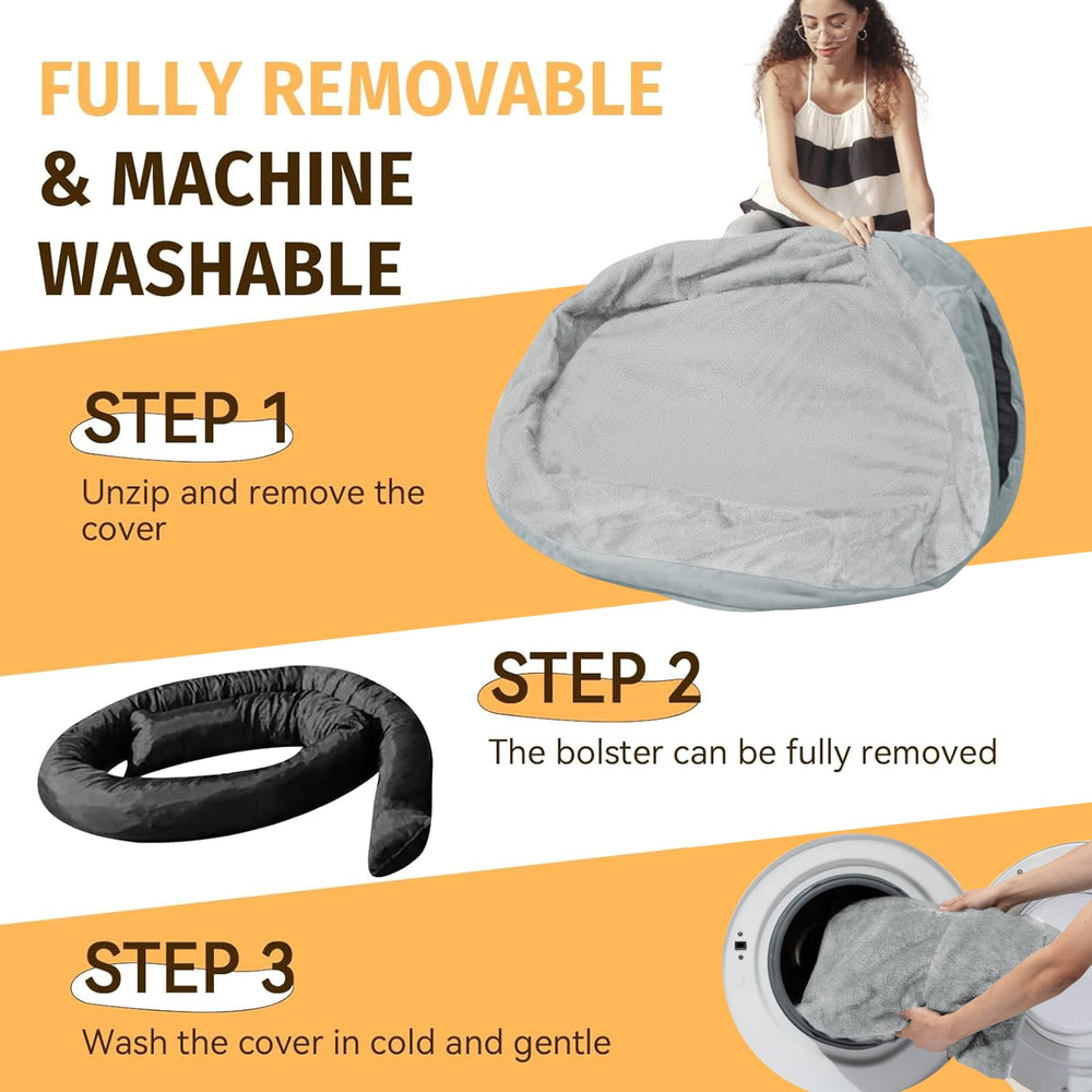 WOZOKE bolster headrest closeup highlights neck support and cozy surround for any sleeping position.
