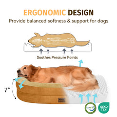 WOZOKE dog bed waterproof cover closeup highlighting easy cleaning.