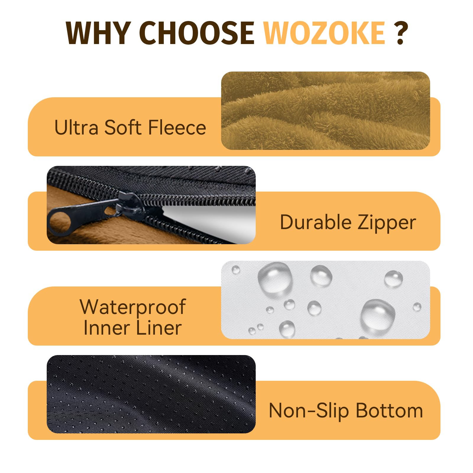 WOZOKE durable machine-washable cover makes cleaning quick and convenient.