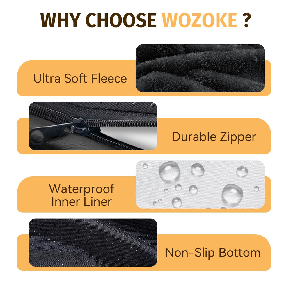 WOZOKE high-density egg crate foam delivers orthopedic support and even weight distribution.