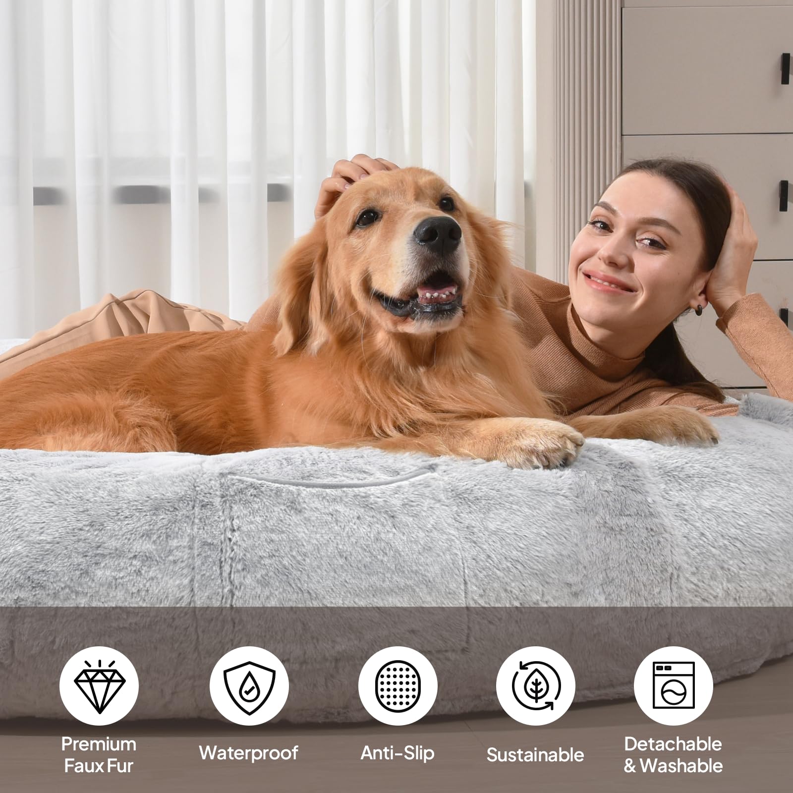 WOZOKE memory foam core with cooling gel visible for ergonomic support