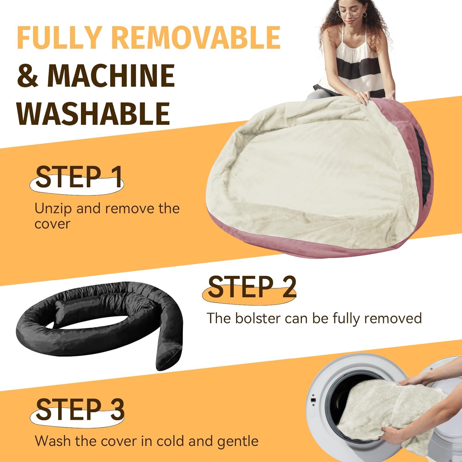 WOZOKE non-slip bottom keeps the bed stable on smooth floors