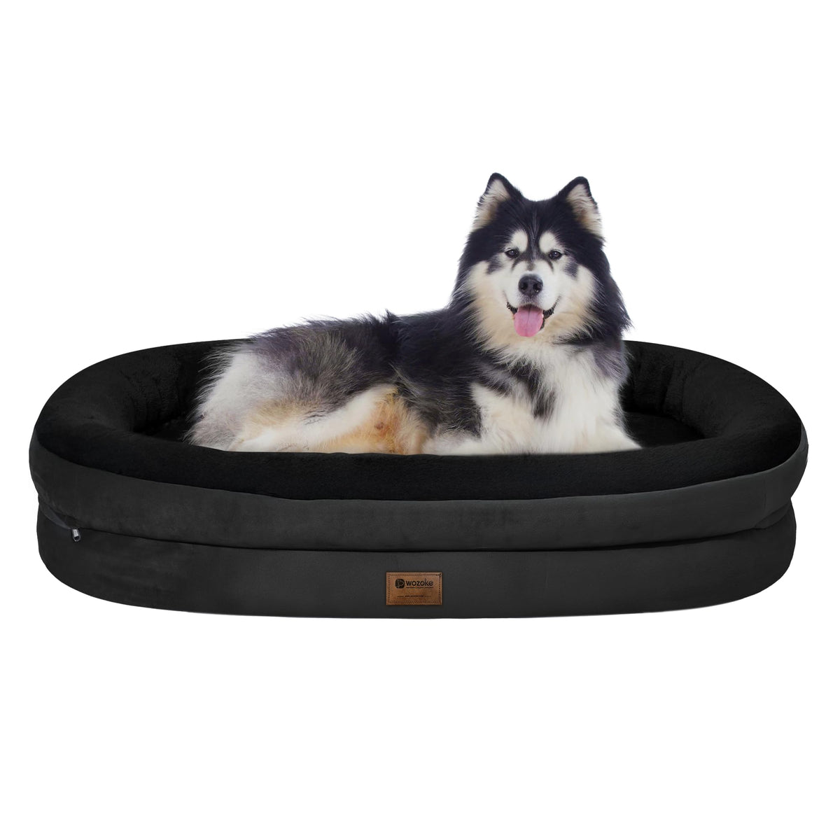 WOZOKE orthopedic dog bed with egg crate foam supports joints for large dogs.