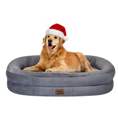 WOZOKE orthopedic dog bed foam close-up showing high-density support for joints