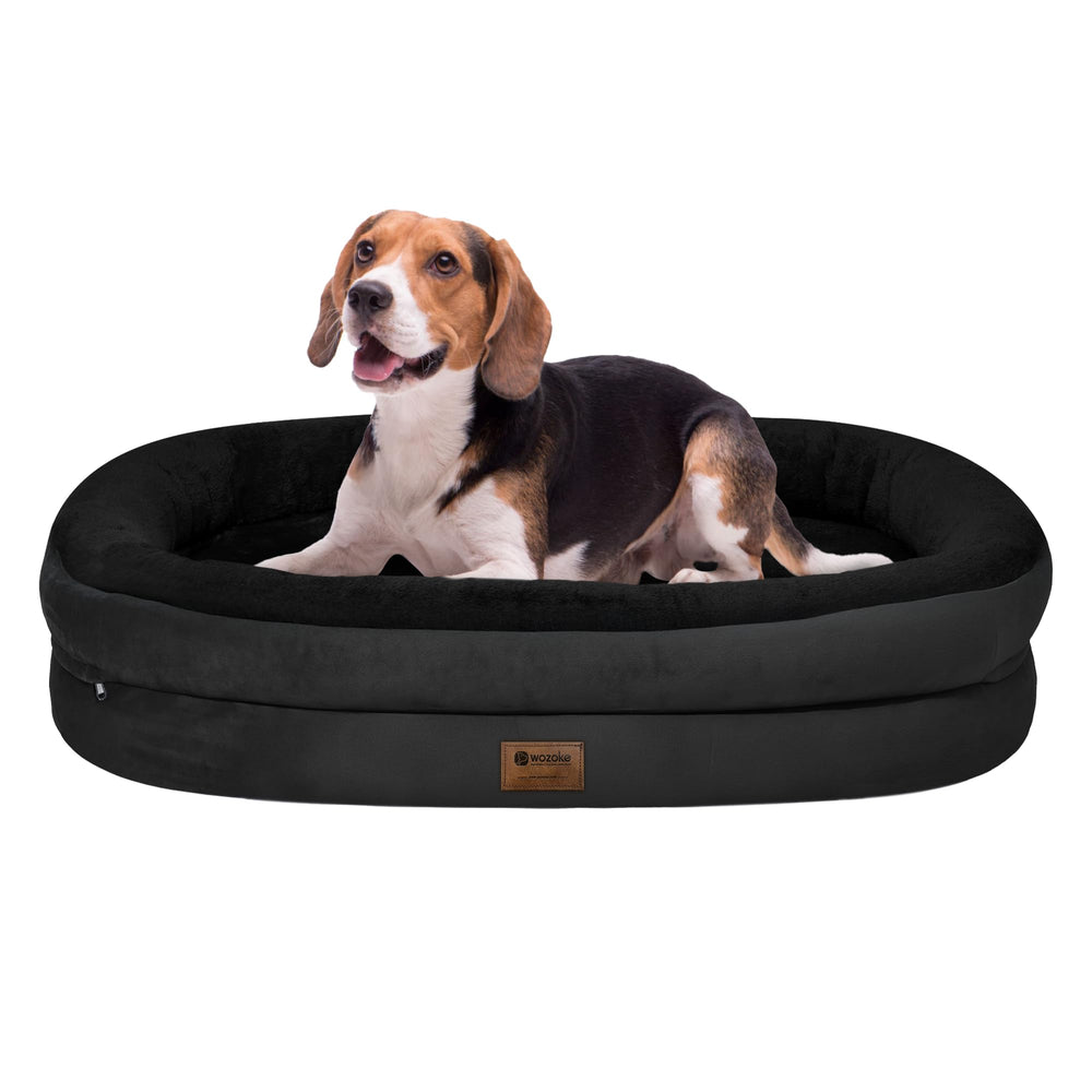 WOZOKE orthopedic dog bed memory foam close-up shows supportive foam for joint comfort