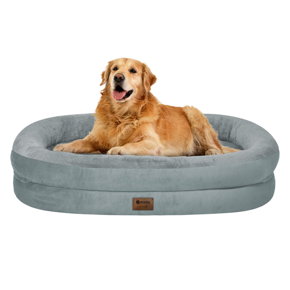 WOZOKE orthopedic dog bed memory foam core top view highlights joint support.