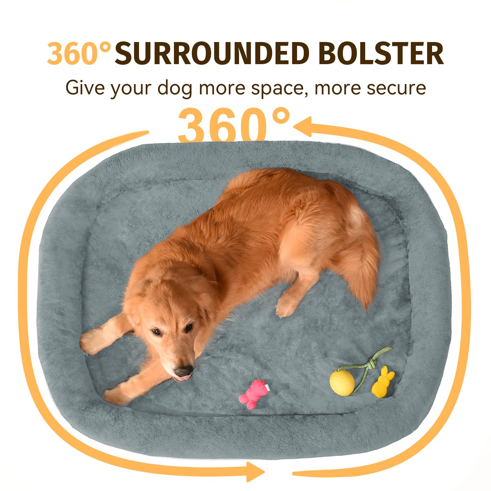 WOZOKE dog bed non-slip bottom bottom view prevents sliding on slick floors.