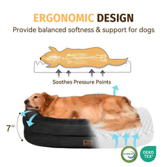 WOZOKE orthopedic dog bed waterproof cover keeps the interior clean and protected