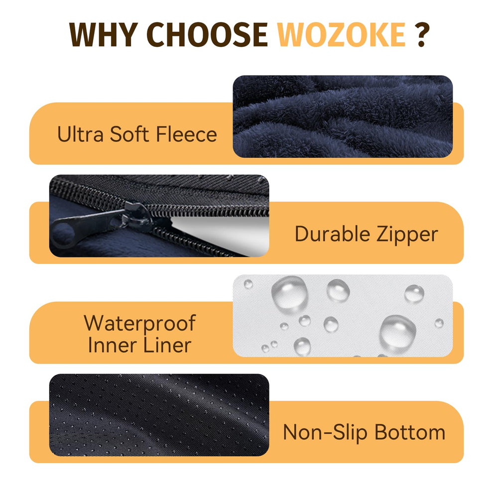 WOZOKE non-slip bottom image demonstrates bed stability on slick floors