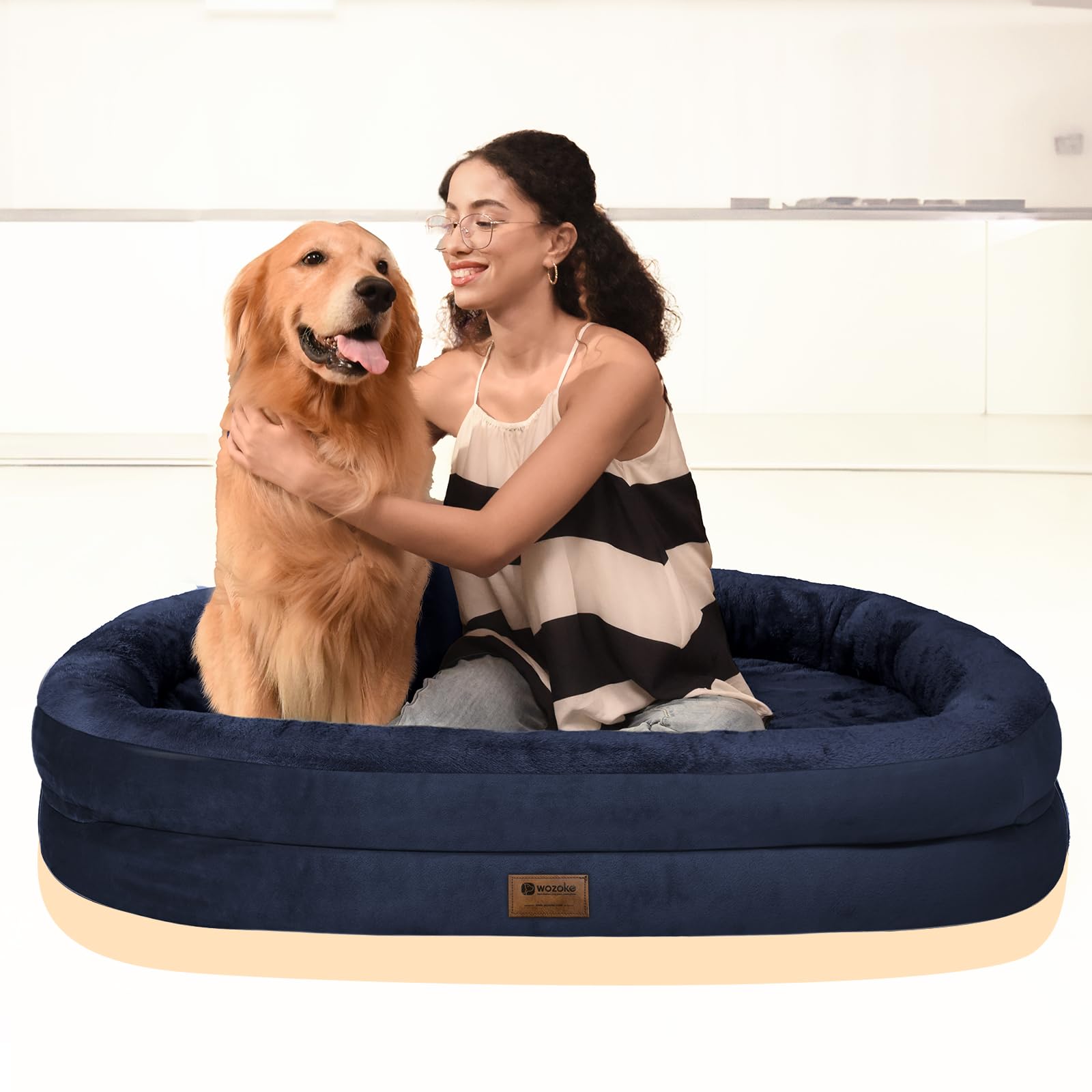 WOZOKE navy removable cover shows durability and simple maintenance