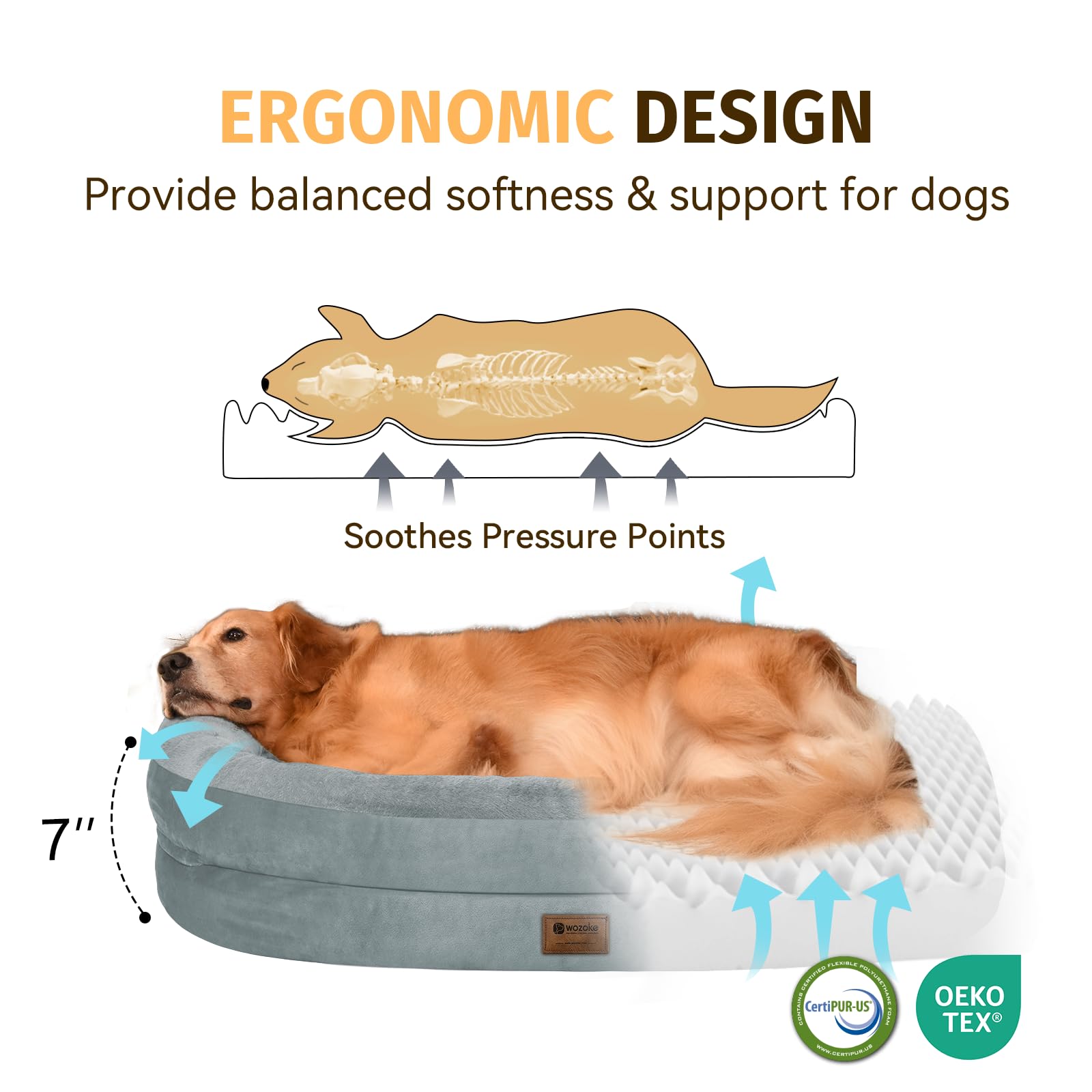 WOZOKE waterproof removable cover keeps bed easy to clean and fresh