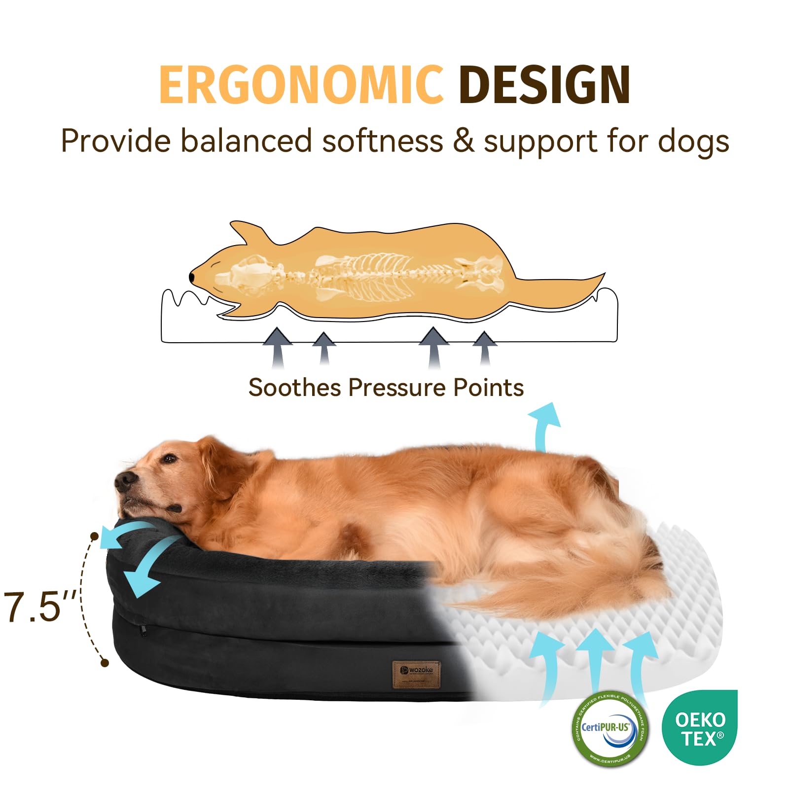 WOZOKE waterproof cover on large bed keeps surfaces clean between washes.