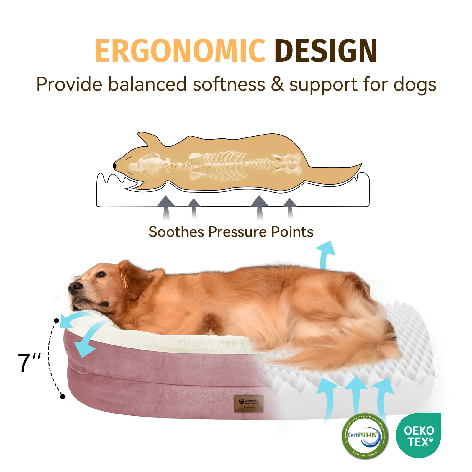 WOZOKE-waterproof-dog-bed-cover shields the mattress from spills.