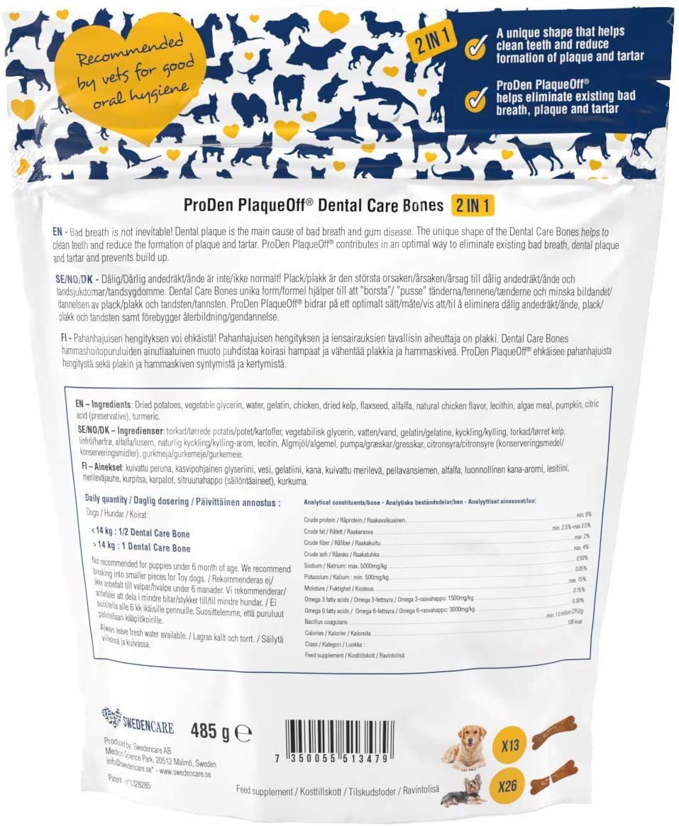 WPARHUS ProDen PlaqueOff bundle turkey-cranberry bone chews for tartar reduction.