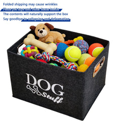 Wpetle dog toy bin collapsed for space-saving storage.