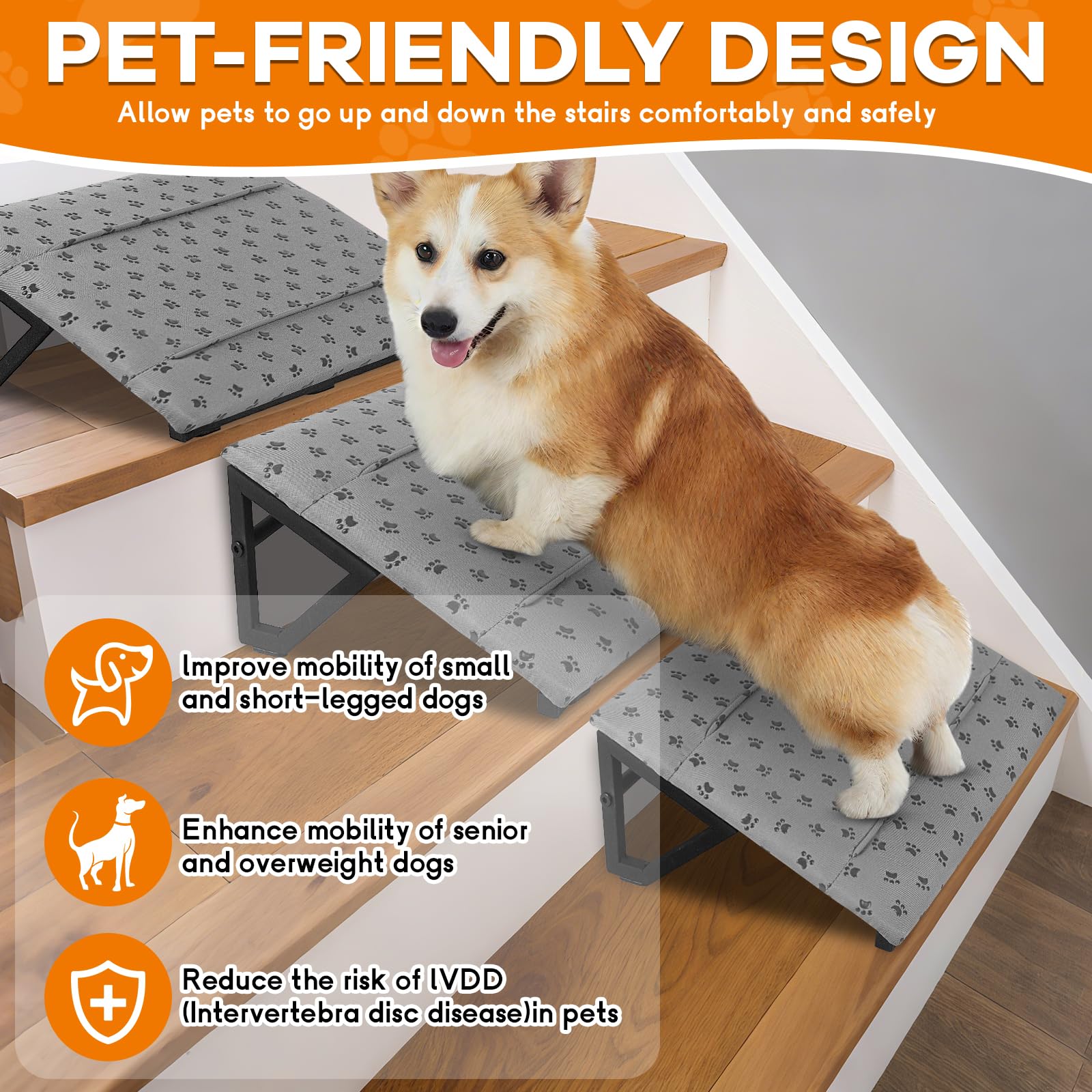 WPVPaw dog ramp non-slip texture enhances grip on smooth floors