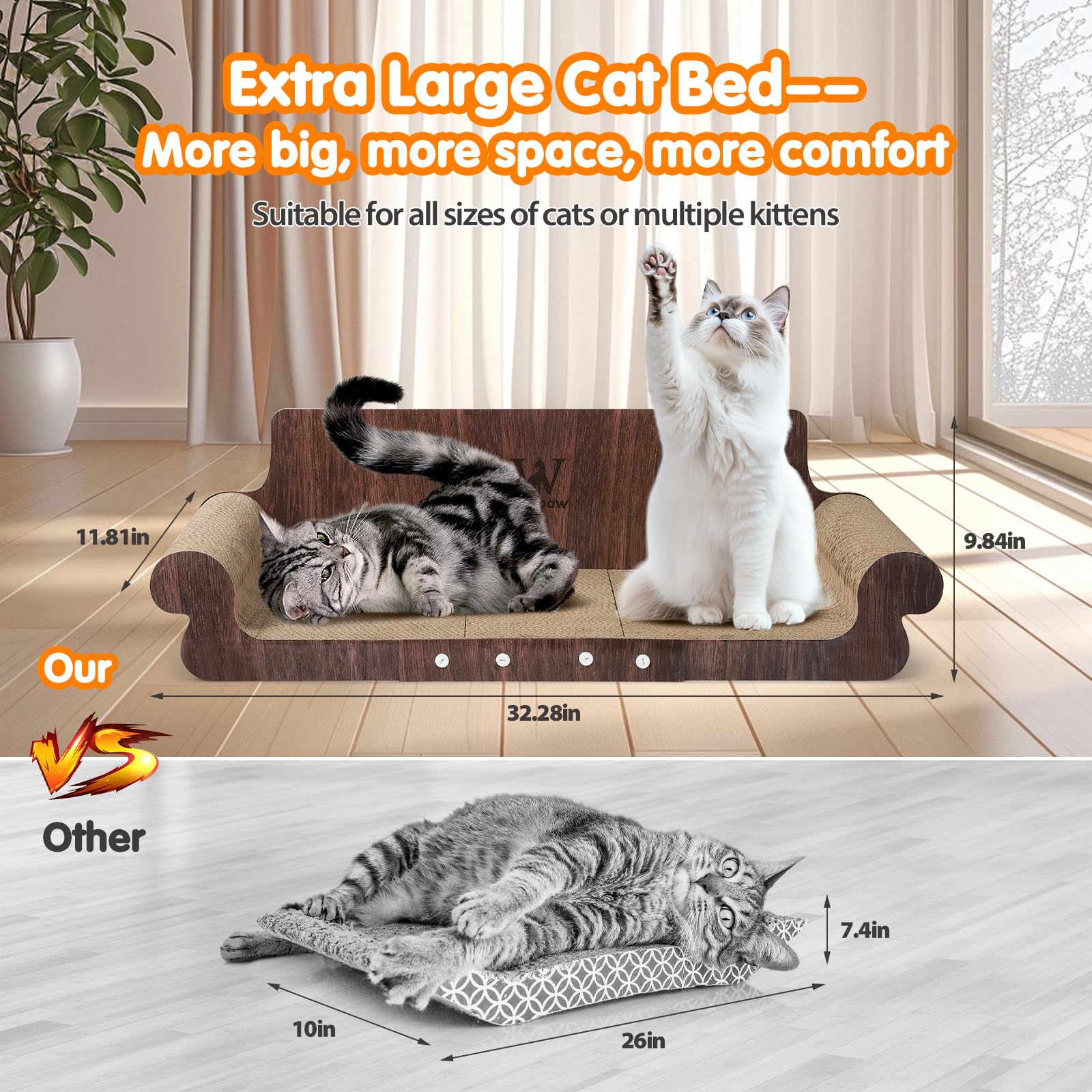 wpvpaw high-density-cardboard-construction provides durable scratching and resting support.