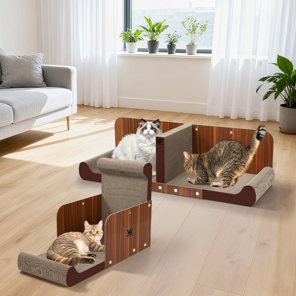 wpvpaw upgraded premium material cat scratcher highlights durable cardboard and engineered wood construction