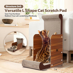 wpvpaw wooden-backdrop cat scratcher shows premium materials and a refined look