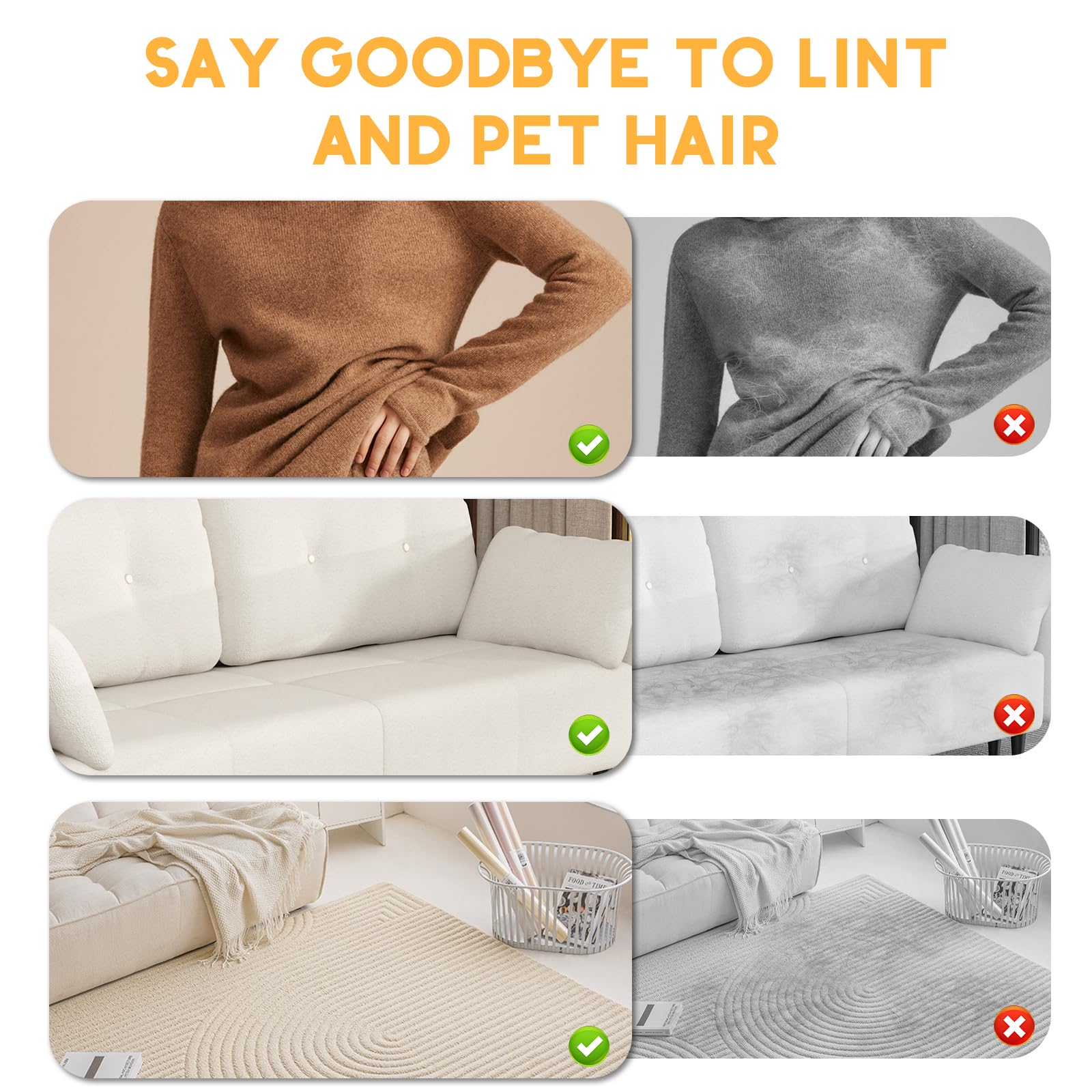 Wqapey dog-cat fur removal on carpet showing versatile fabric compatibility