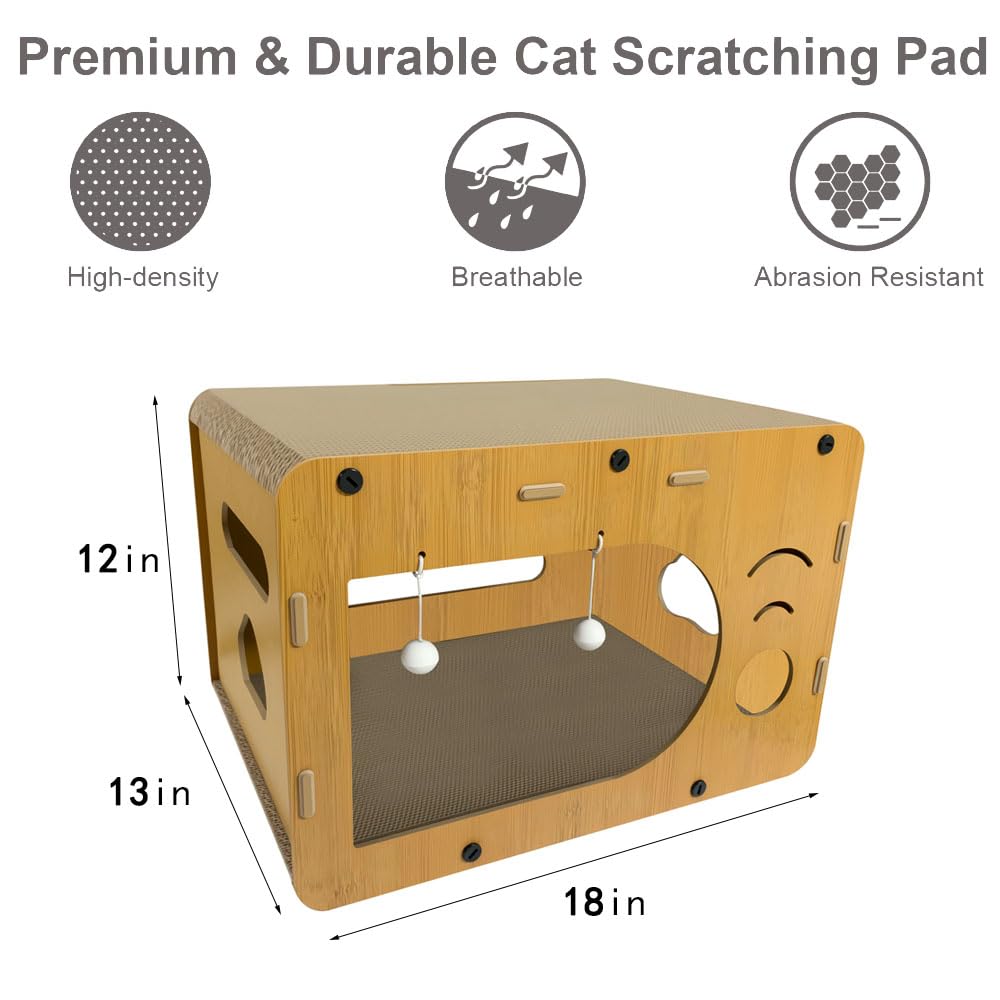WRBTA cat nest with fluffy balls for interactive play and enrichment.