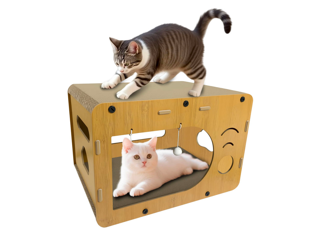 WRBTA cat nest scratchpad — cozy resting nest plus claw-scratching area protects furniture.