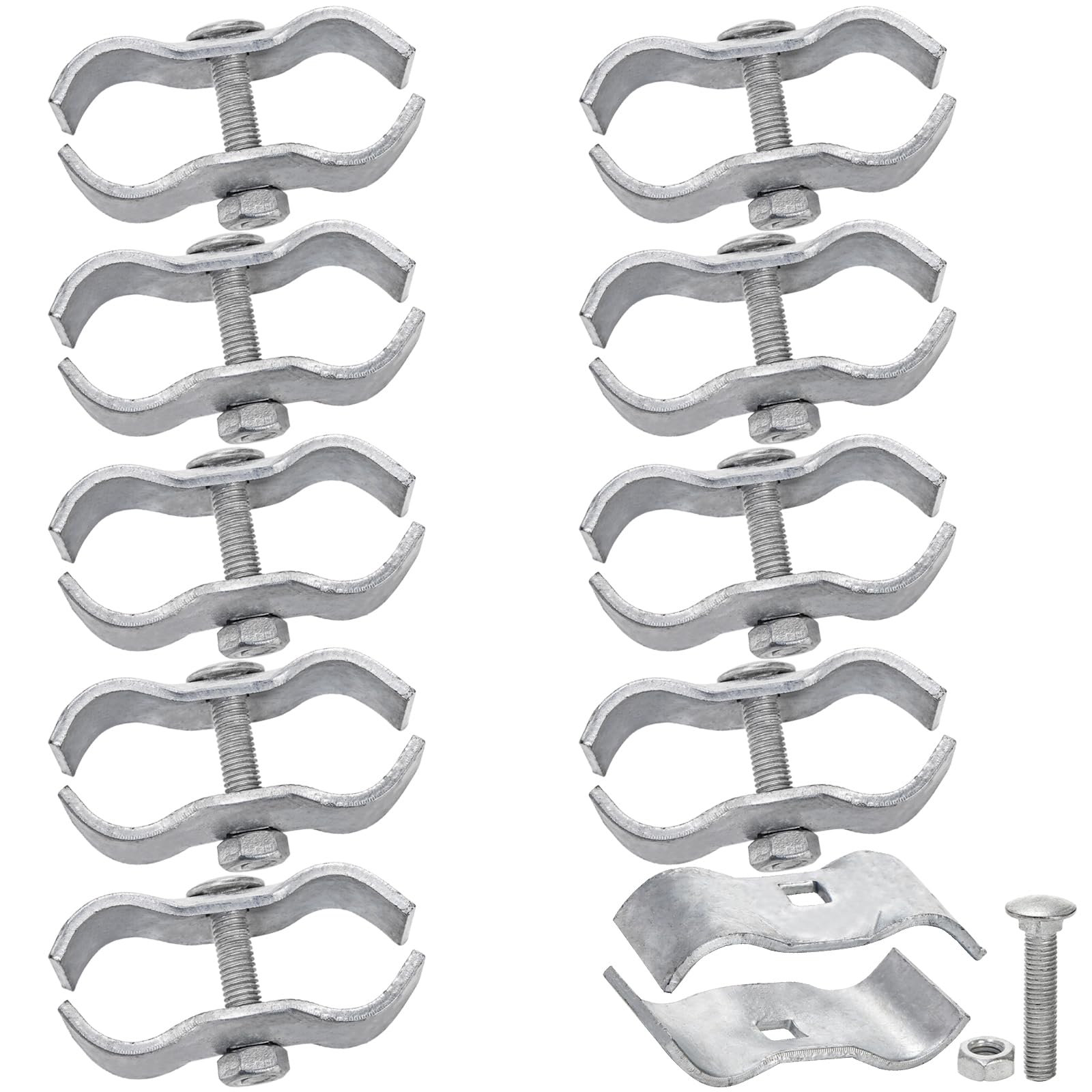 WRINGKIT 10-pack saddle clamps with bolts secure kennel framing quickly.