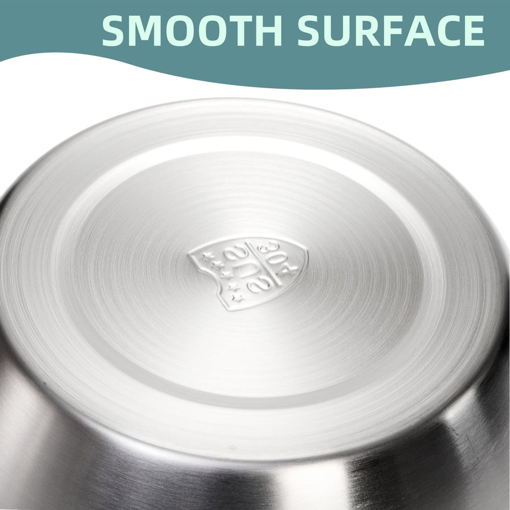 WRINGKIT bowls with flat edges protect tongues during feeding.