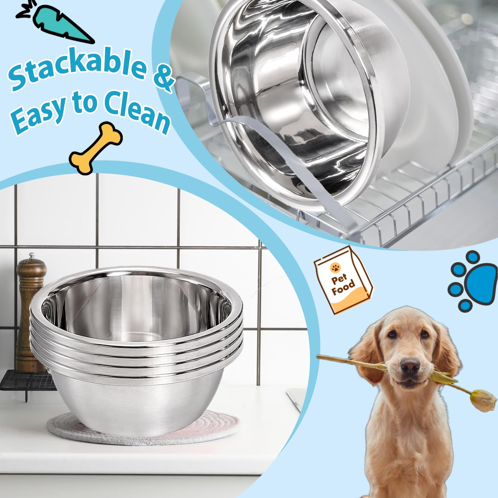 WRINGKIT multi-use bowls suitable for puppies, cats, and small farm animals
