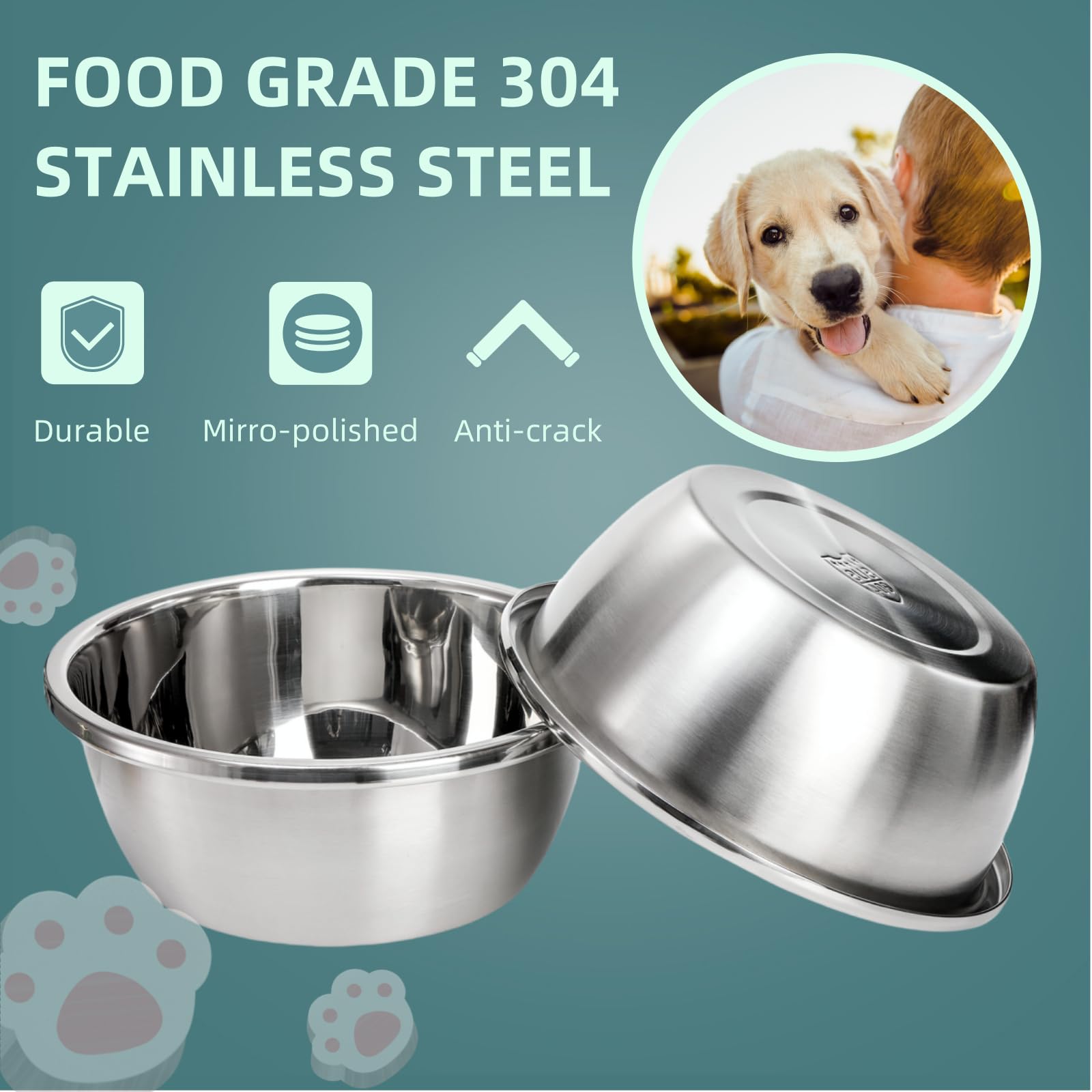WRINGKIT XL dog bowl with wide opening for easy filling and serving.