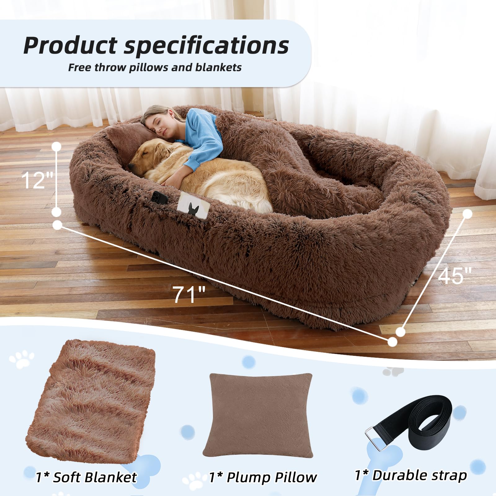 WROS included blanket and plump pillow for extra coziness.
