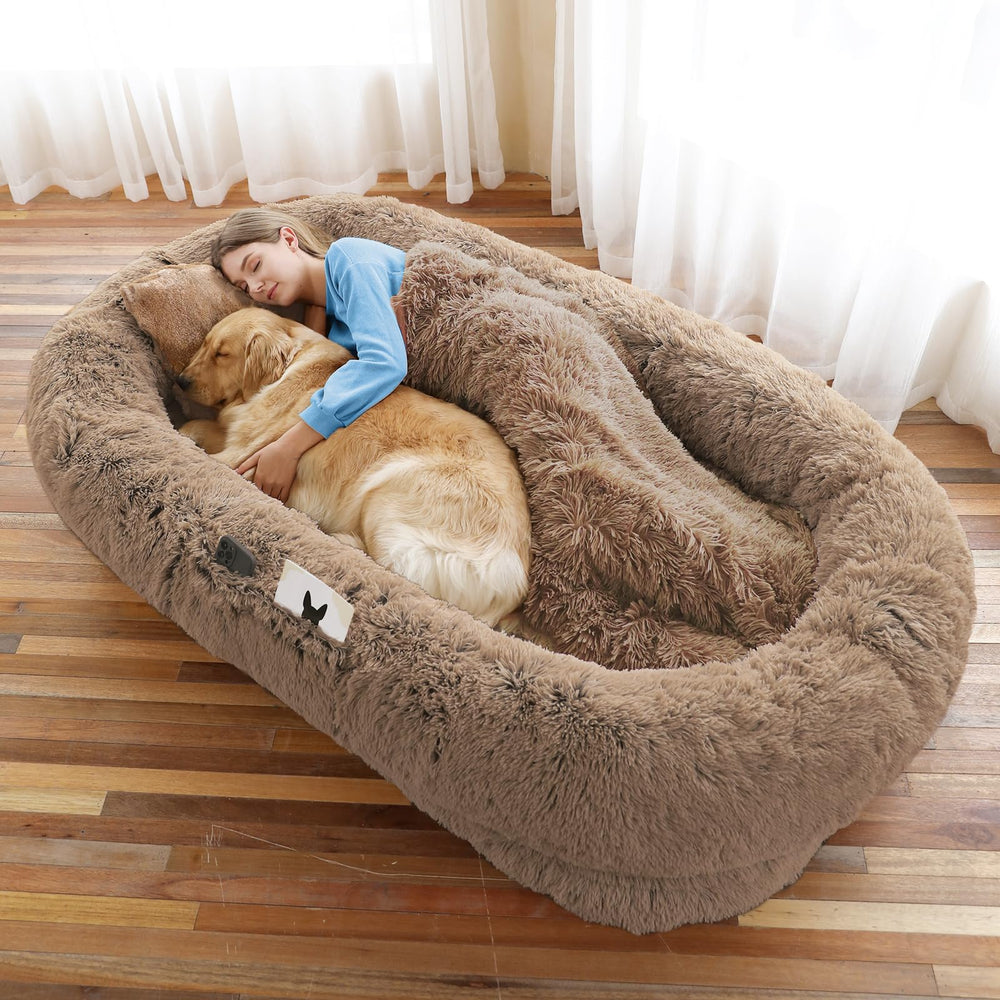 WROS Human Dog Bed cover in plush faux fur for soft warmth