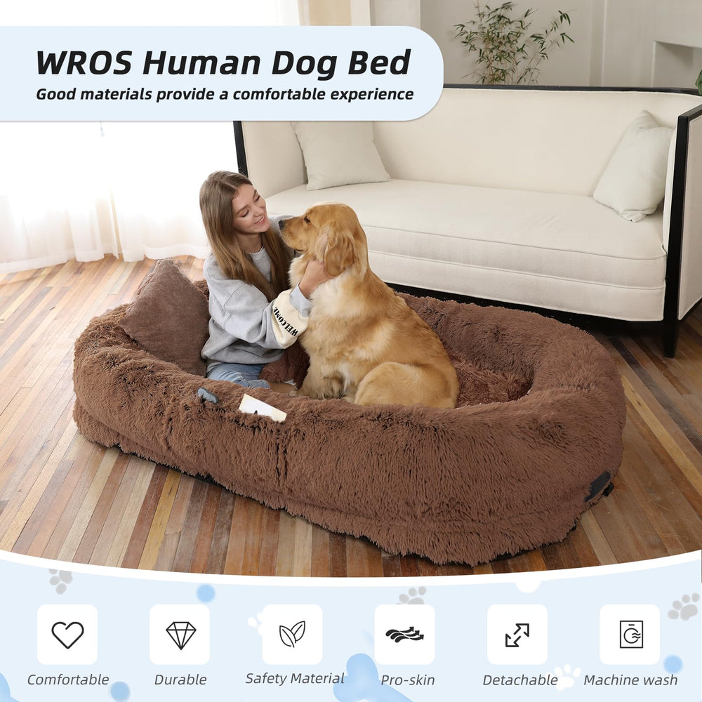 WROS faux fur cover close-up highlights plush warmth and breathable comfort.