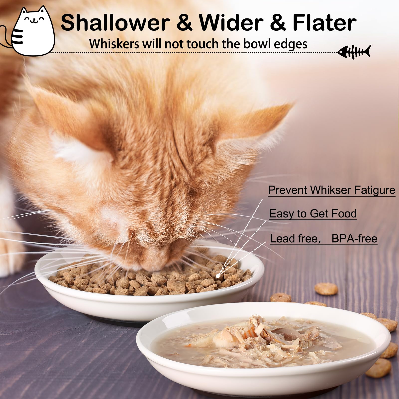 WROSWT dishwasher-safe cat bowl for easy cleanup after meals