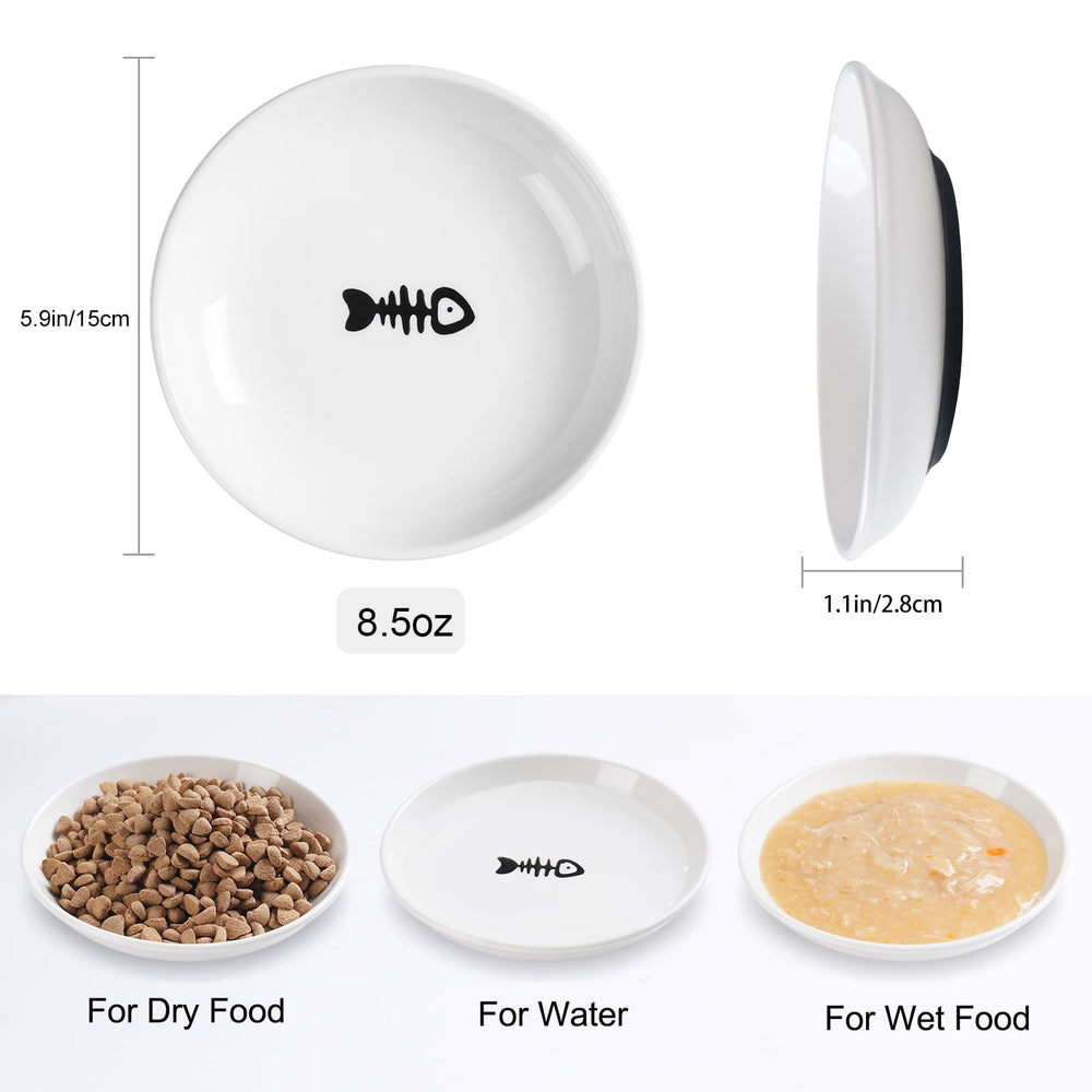 WROSWT non-slip cat bowl reduces floor mess during feeding
