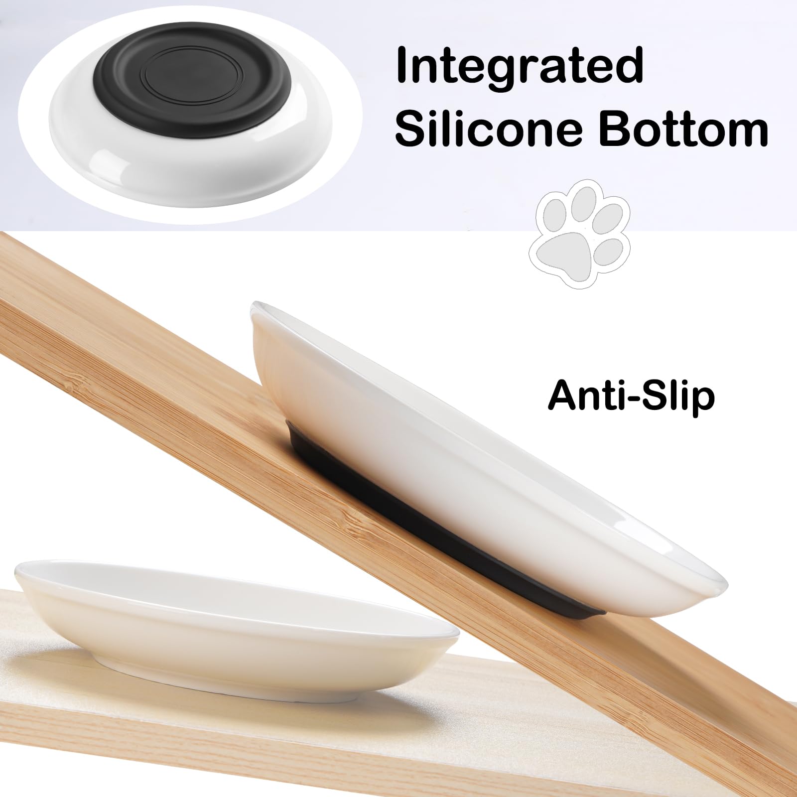 WROSWT cat bowl with wide shallow design for whisker comfort