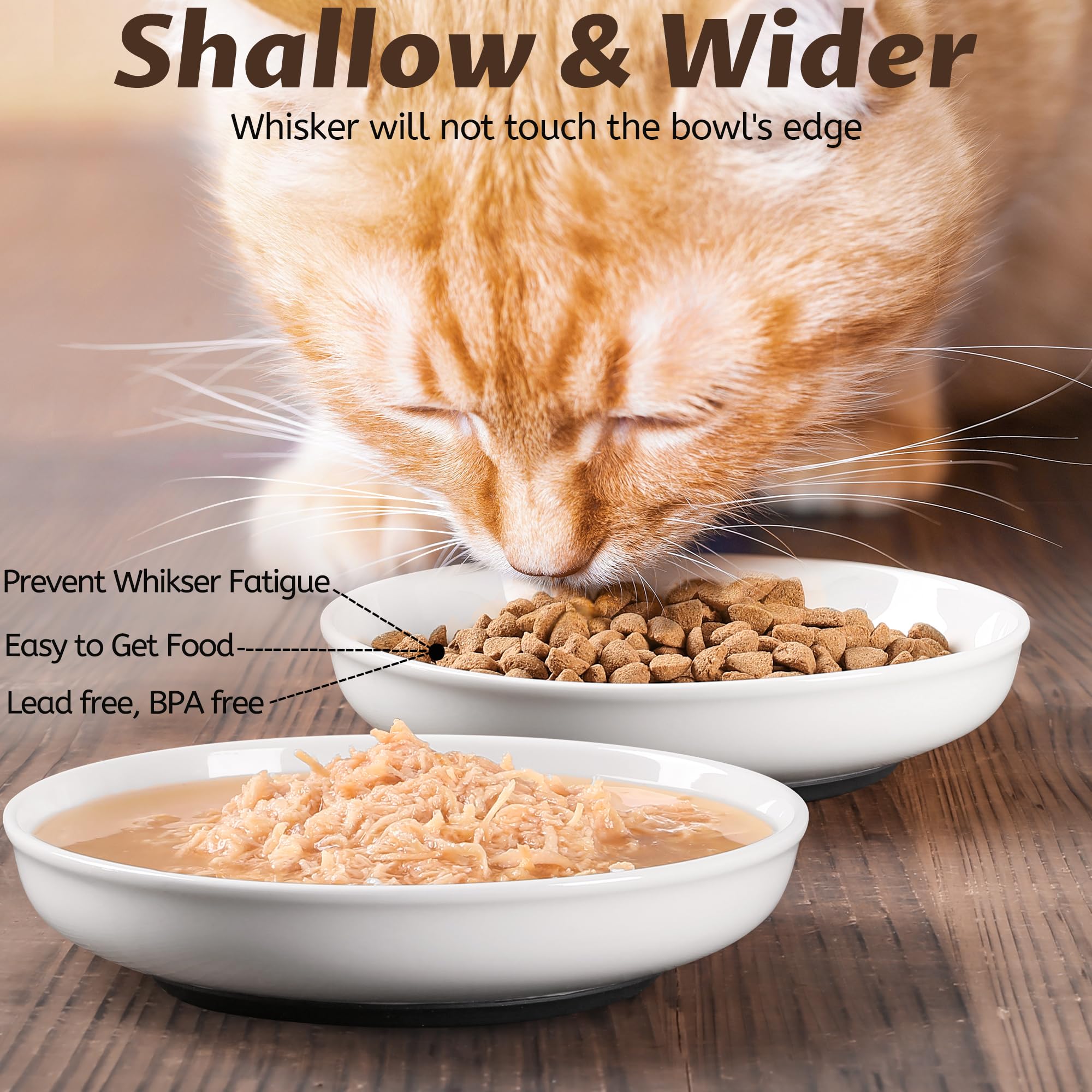 WROSWT six-pack cat dishes offering versatile use for food, water, or snacks.