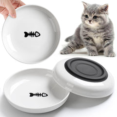 WROSWT No Spill Cat Bowls base silicone bottom prevents sliding during meals.