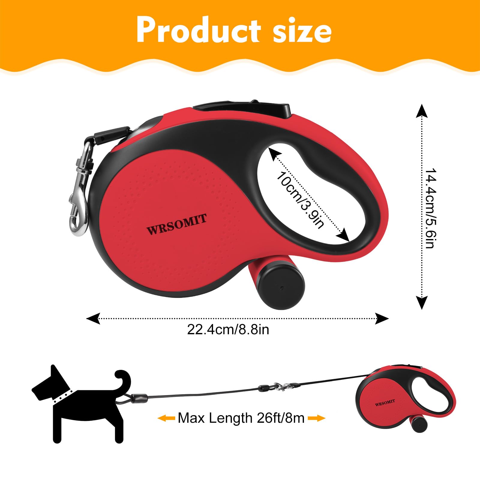 WRSOMIT integrated poop bag dispenser for quick, mess-free cleanups.