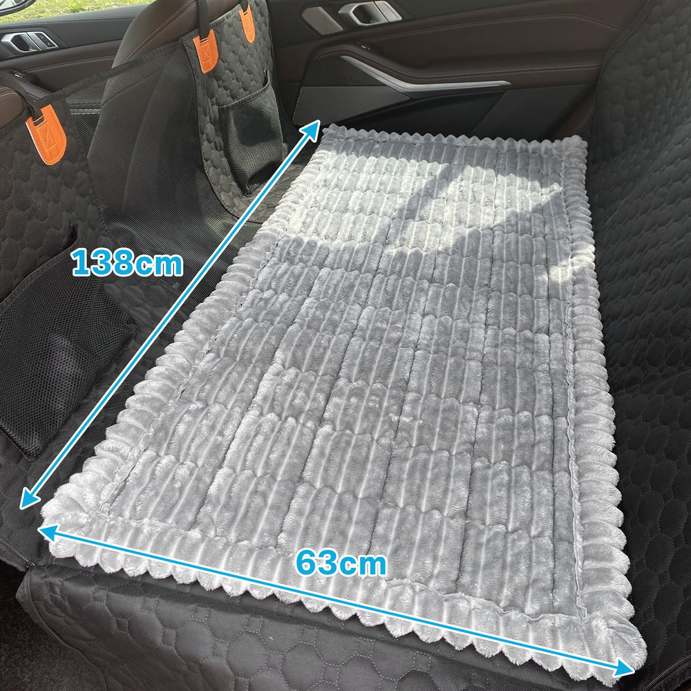 WTHAVEN dense-flannel blanket showcases plush comfort for pets during rides.