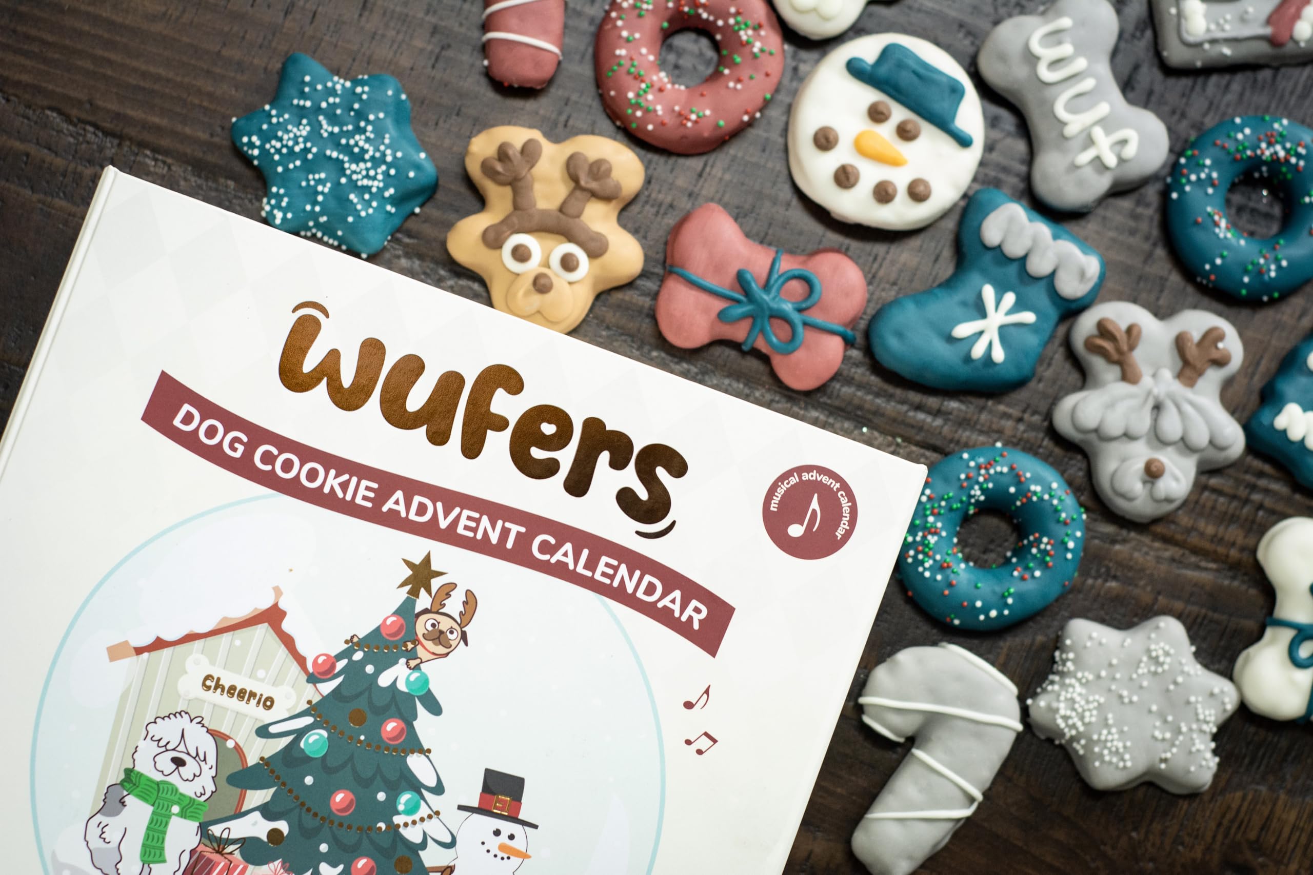 Wufers North America baked dog treats close-up emphasizing quality ingredients.