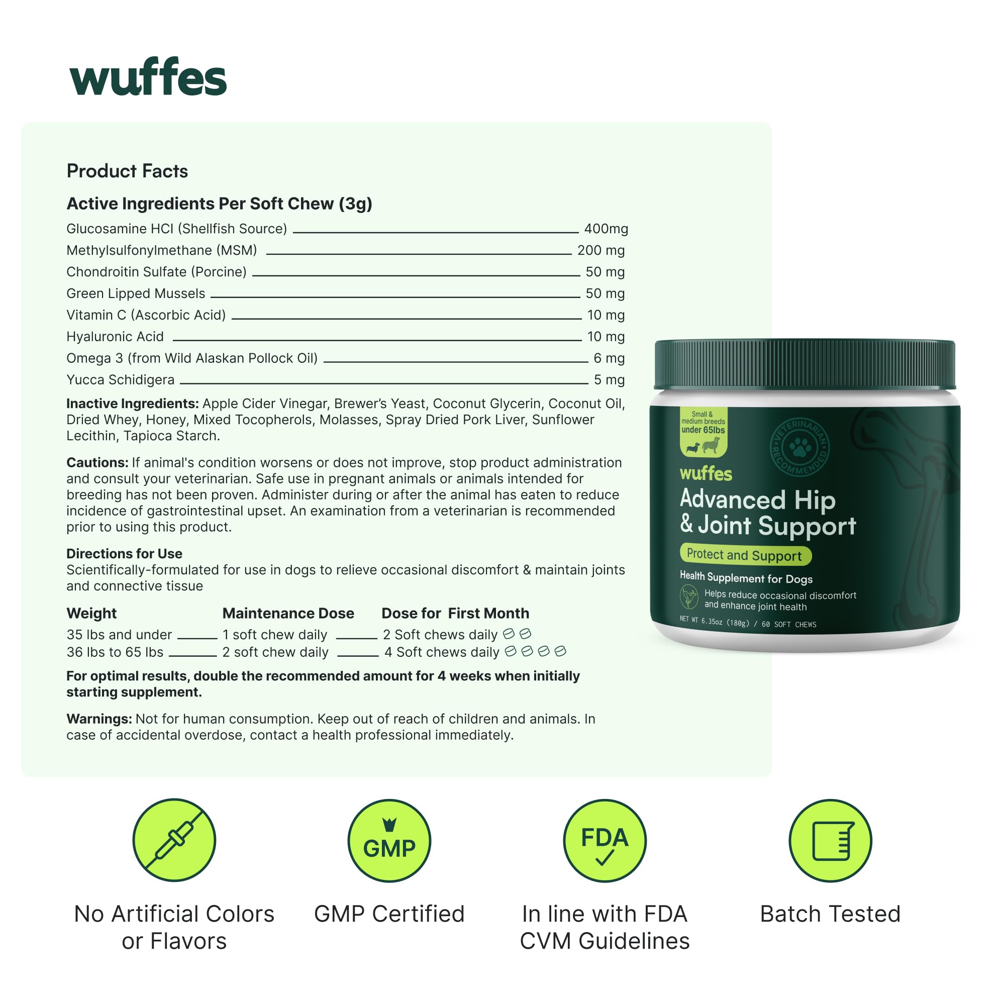 Wuffes dog activity after supplement image shows energetic play