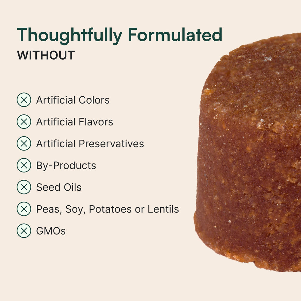 Wuffes vitamins and minerals label featuring zinc, iron, and vitamin C