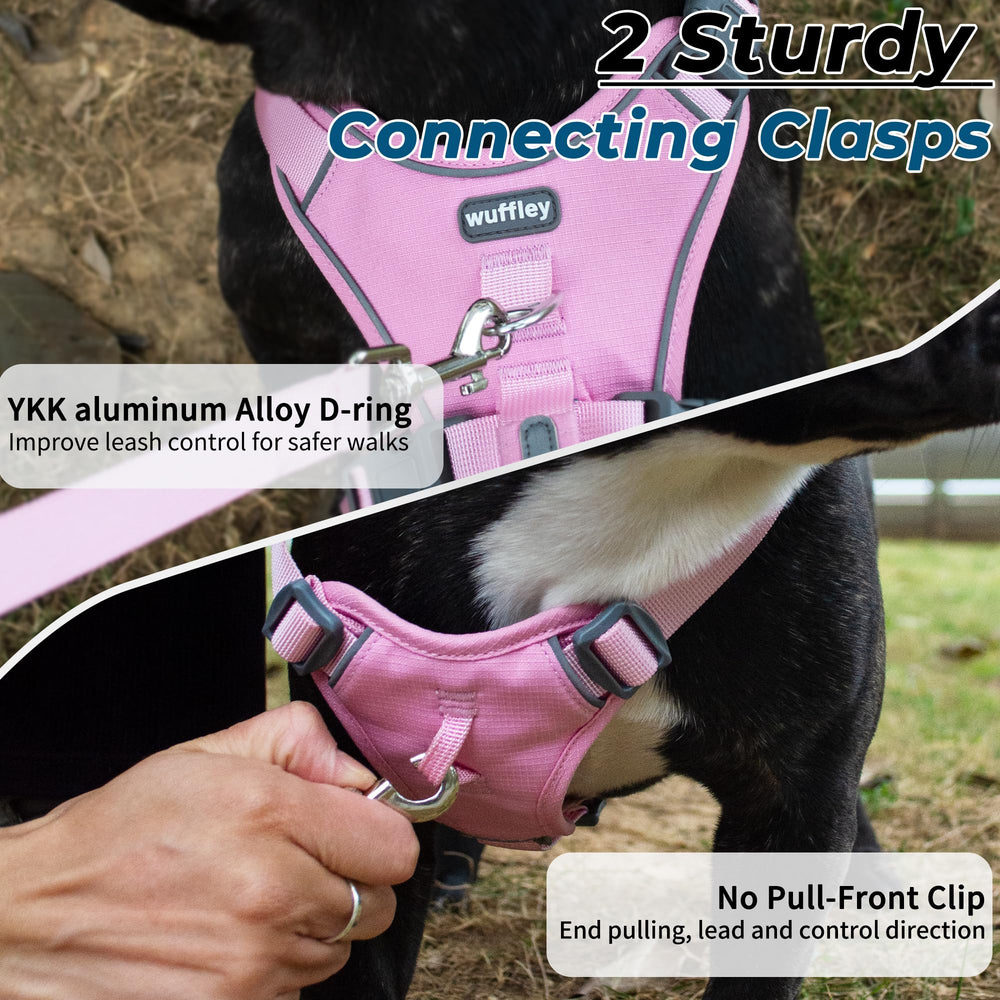 Wuffley escape-proof three-strap design keeping curious pups secure