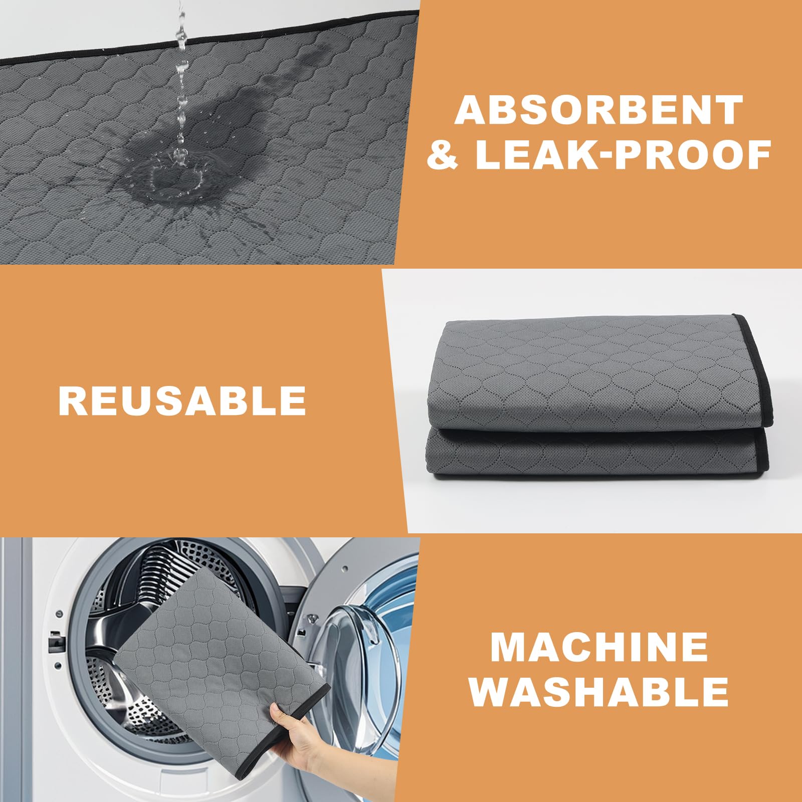 WUFFLYDRY liner demonstrates machine washable ease for repeated use.