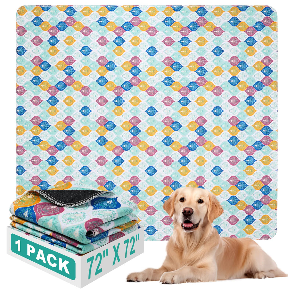 WUFFLYDRY washable puppy pad with absorbent core keeps floors dry during use.
