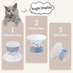 WUHOSTAM handmade sea waves pattern adds charm to pet mealtime imagery.