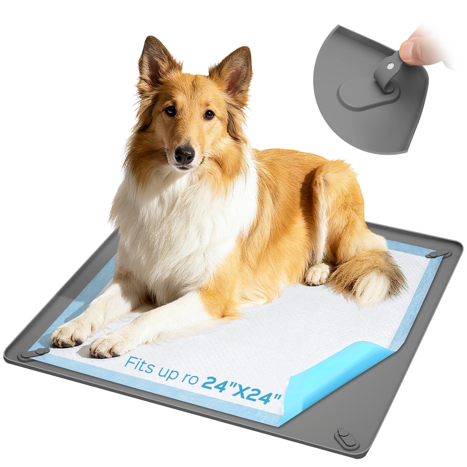 Wuquperf pee pad holder with leak-proof edge contains spills and protects floors.