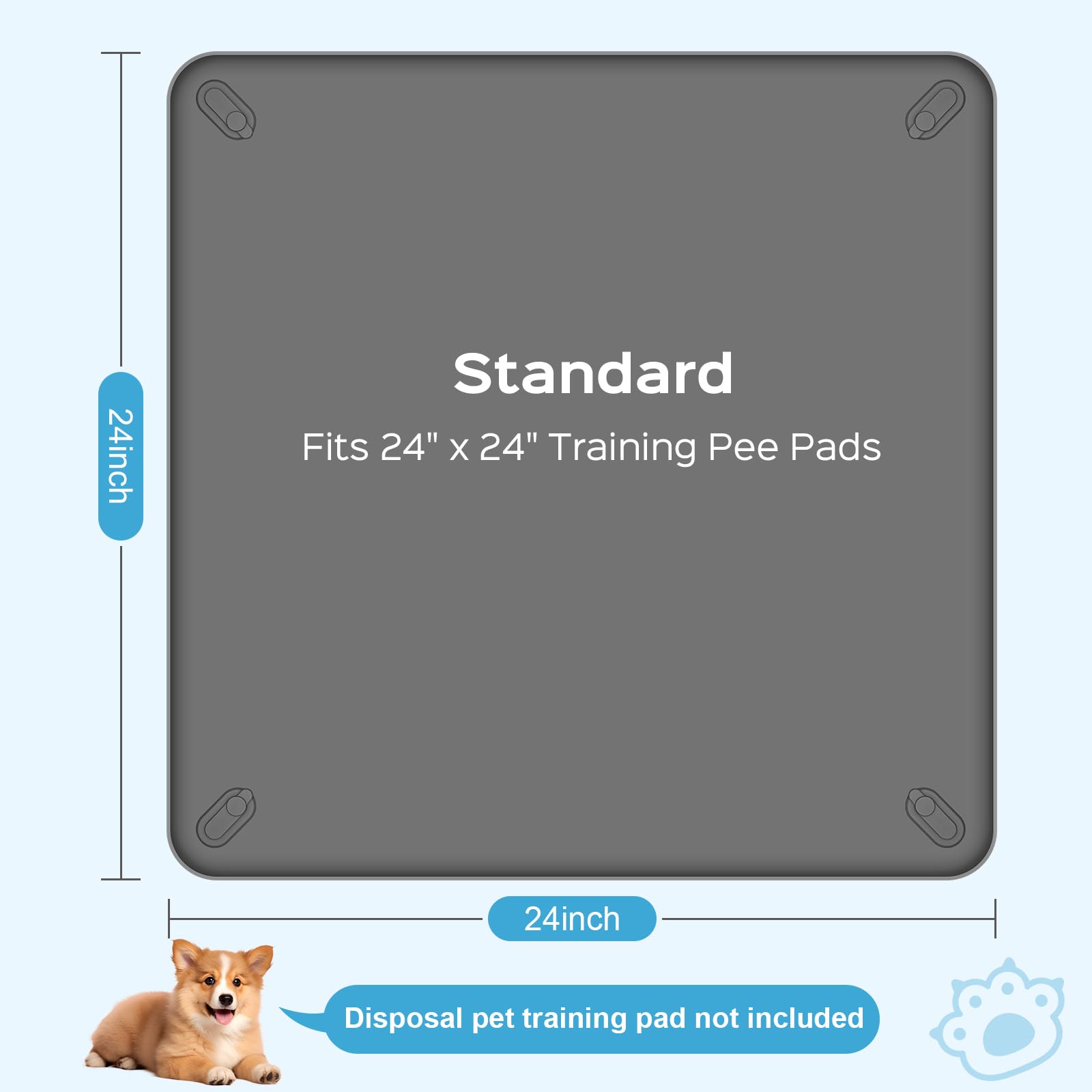 Wuquperf pee pad holder anti-slip base keeps tray stable during busy puppies.