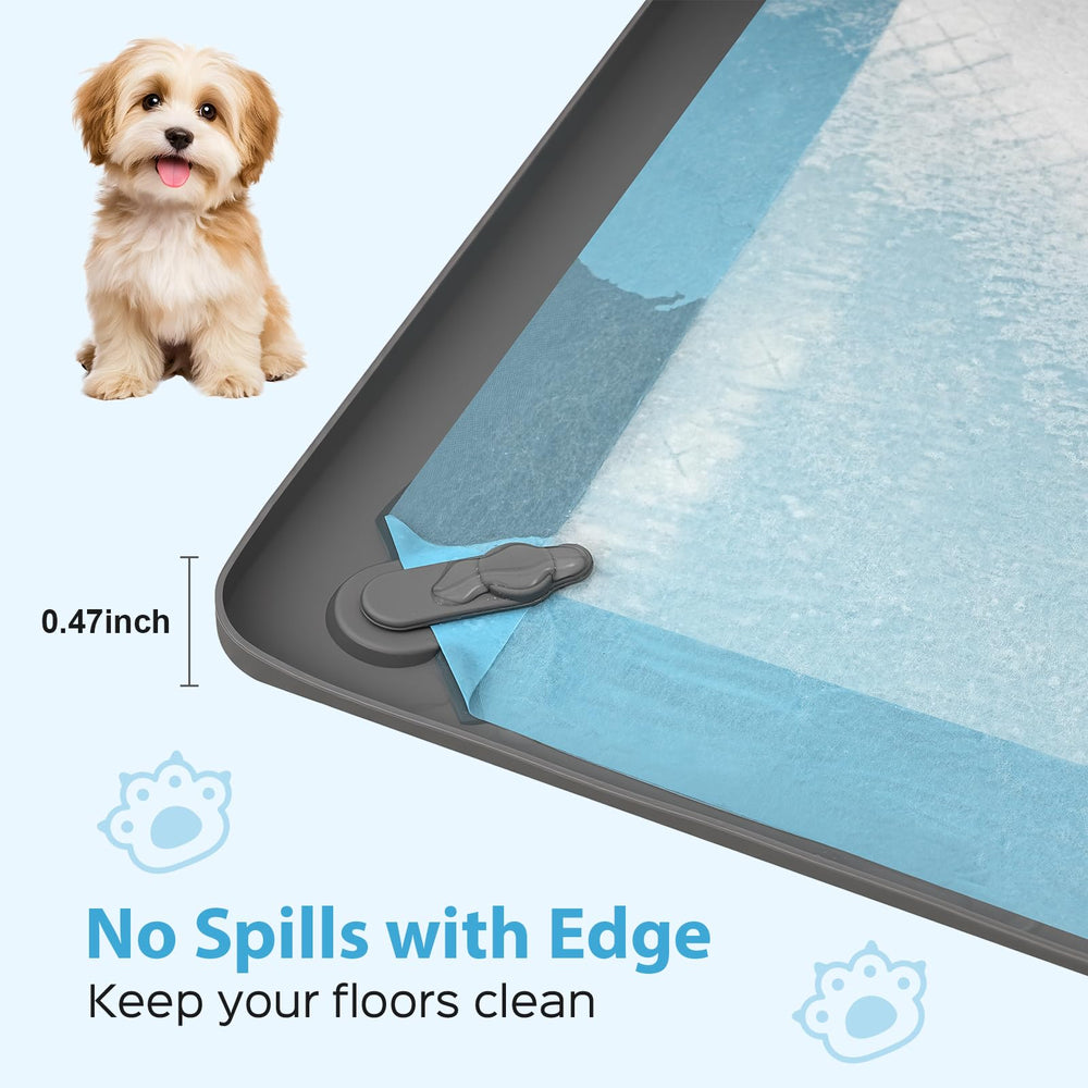 Wuquperf pee pad holder versatile tray doubles as training pad and food mat.